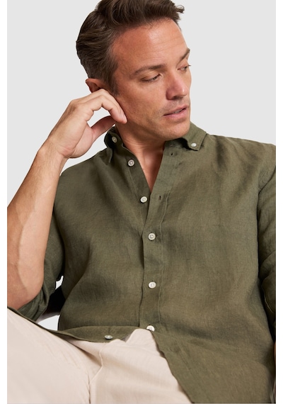 U.s. Polo Assn. Erkek Koyu Haki Gömlek Desenli 50319065-vr111