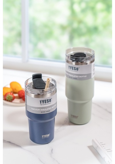 Tyeso Tripletask Termos Vakumlu Yıkanabilir Silikon Pipetli 600ml Siyah