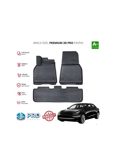 Tesla Y Araca Özel 3d Paspas 2019 2020 2021 2022 2023 2024