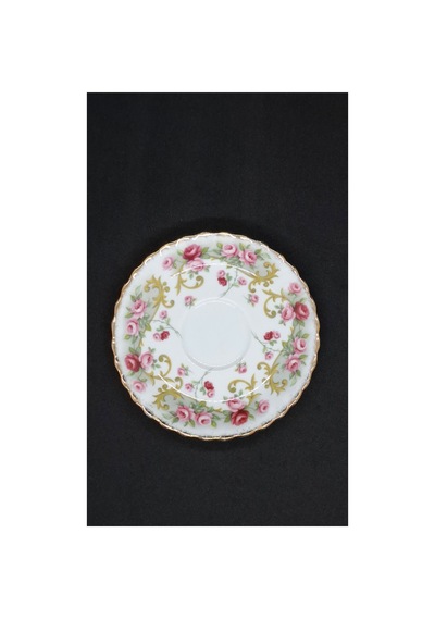 Sheraton Serisi Rosemary Bone China England Antika Porselen Kahve Fincan Tabağı 12 Cm Haki - Pembe