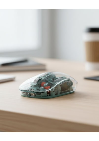 Bluetooth Ve 2.4g Usb Destekli Pilli Kablosuz Şeffaf Mouse Bluetooth Ve 2.4g Kablosuz Mouse
