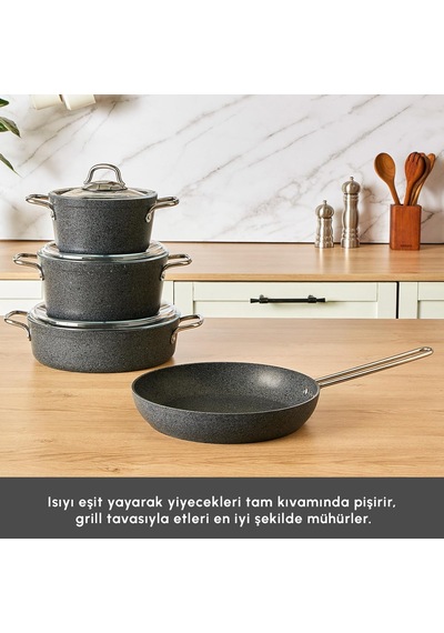 Emsan Biogranit Yaren 7 Parça Tencere Seti Gri Diğer