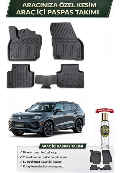 Volkswagen Tayron 2025 Model Aracınıza Özel Üretim Esnek Kauçuk Paspas Takımı