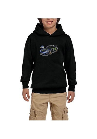 Zepplin Giyim Subaru Monster Siyah Çocuk Kapşonlu Sweatshirt