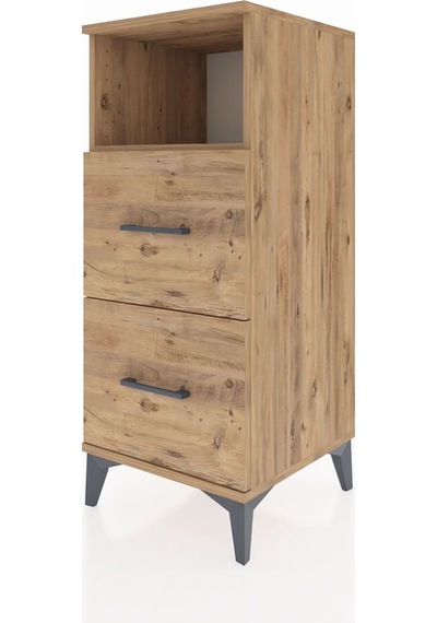 Hyperion Komodin Tek Raflı 2 Çekmeceli 44x44x106 Çam-çam Çam