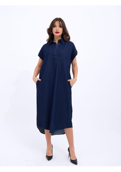De'charme 7348 Kot Elbise-mavi