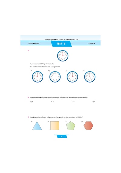6. Sınıf Zihin Çalıştıran Eğlenceli Kanguru Matematik Soruları