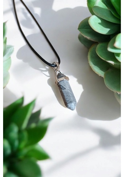 Gri Jasper Kolye Doğal Taş Kolye Kadın Kolye Erkek Kolye Doğal Taş Sevgili Hediye Gri Jasper Kolye Gri Jasper Kolye