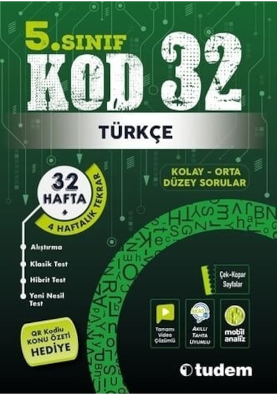Tudem 5.sınıf Kod32 Türkçe -5.sınıf Kod 32 Tudem -kd32