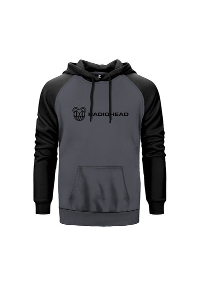 Radiohead Logo Gri Renk Reglan Kol Sweatshirt