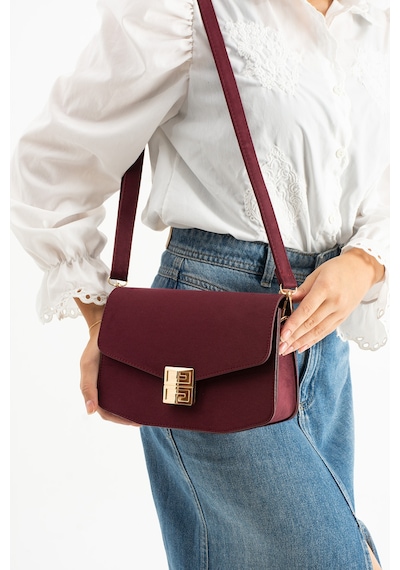 Dora Model Süet Bordo Kadın El Ve Omuz Çantası Bordo