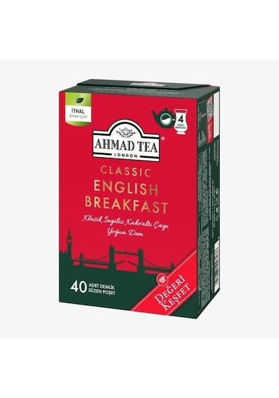 Ahmad Tea 40'lı Klasik English Breakfast Demlik Poşet Çay 80 G