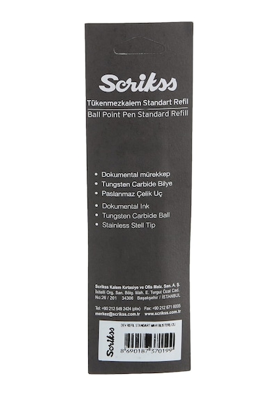 Scrikss Dev Tükenmezkalem Refil 2'li Blister, 0.7 Mm Uç, Mavi
