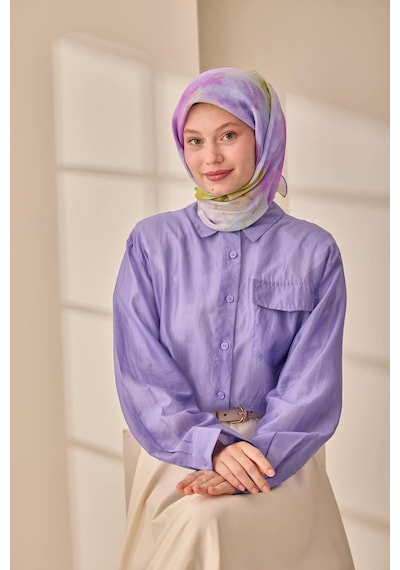 Silk Home Olinda İpek Eşarp 47004-09 Lila, Yeşil, Koyu Yeşil