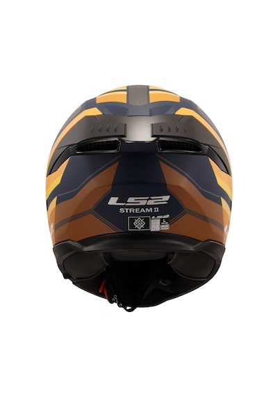 Ls2 Stream 2 Vintage Kask Kahverengi - Mat Navy Mavi - Turuncu