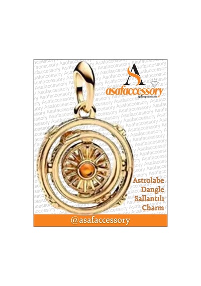 Astrolabe Dangle Charm Asafaccessory Altın