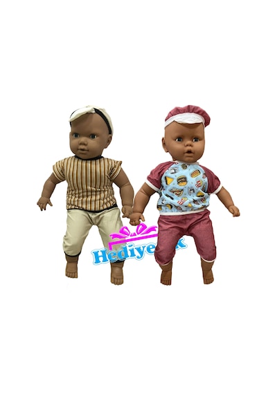 Gövdesi Dolgulu Oyun Arkadaşım Zenci Et Bebek 60 Cm