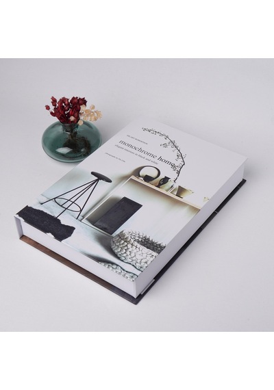 Bak Gel Al Kitap Görünümlü Dekoratif Kutu, Iskandinav Tarzı Gizli Saklama Kutusu Monochrome