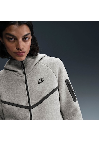Nike Tech Fleece Windrunner Hoodie Gri Kadın Sweatshirt Hv6747-063
