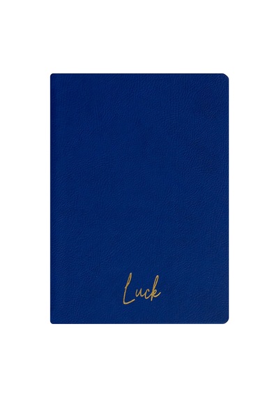 Luck Defter - Dokulu Thermo Sert Kapak - Çizgisiz 192 Sayfa 15x21,3cm - Koyu Mavi Çok Renkli
