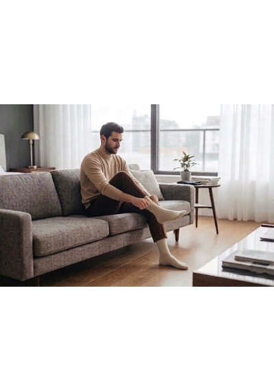 Heren Socks Heren Bambu 4'lü Erkek Soket Çorap Asortili Premium , Burun Dikişsiz, Yıkamalı Gri Bej Lacivert Füme