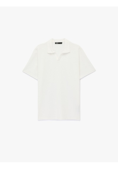 Koton Regular Fit Kısa Kollu Basic Polo Yaka Tişört Beyaz 6sam10426mk