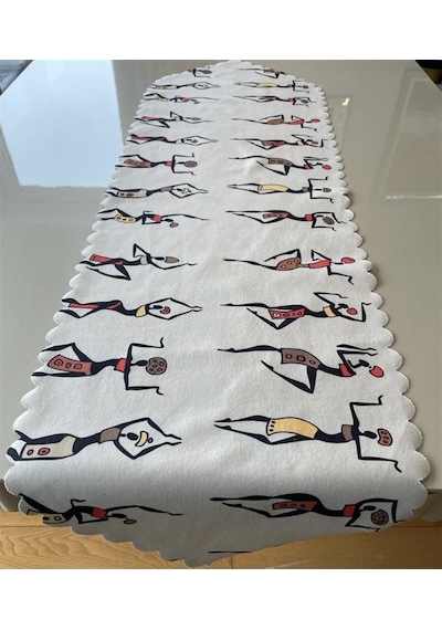 Afrika Kadın Desenli 35x135 CM Lazer Kesim Runner N11.1352