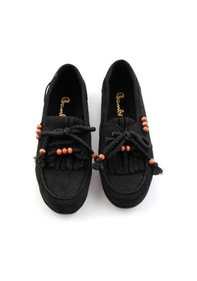 Bambi Siyah Kadın Loafer Ayakkabı K01566004872 Siyah