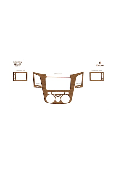 Toyota Hilux Pick-up Torpido Kaplama 2006-201 5 Parça Açık Meşe