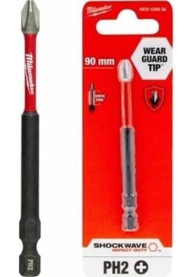 Milwaukee Bits Yıldız Uç Vidalama Matkap Ucu Ph2 X 90mm -2 Adet