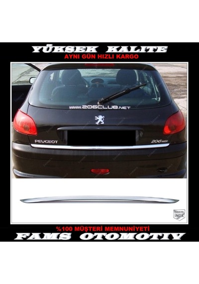 Peugeot 206 Krom Bagaj Alt Çıta 1998-2005 Arası P.Çelik