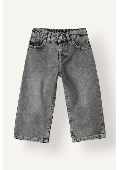 Defacto Wıde Leg Geniş Paça Sim Yıldız Nakışlı Jean Pantolon Kız Bebek I1710a526aunm55 Gri-nm55
