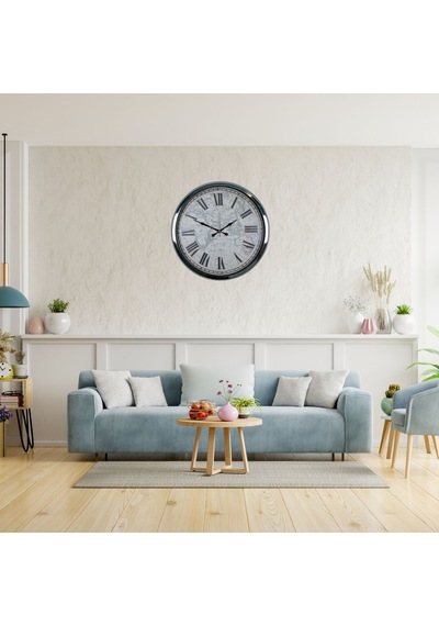 Krom Imperium 52 Cm Metal Dünya Haritası Duvar Saati çok Renkli