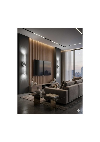 Bubbleflux Dubble Large 51 Cm Modern Tasarım Led Aplik - Duvar Lambası - Gümüş - Elektrikli - Kumandalı - Beyaz Led Gümüş Elektrikli Kumandalı 51