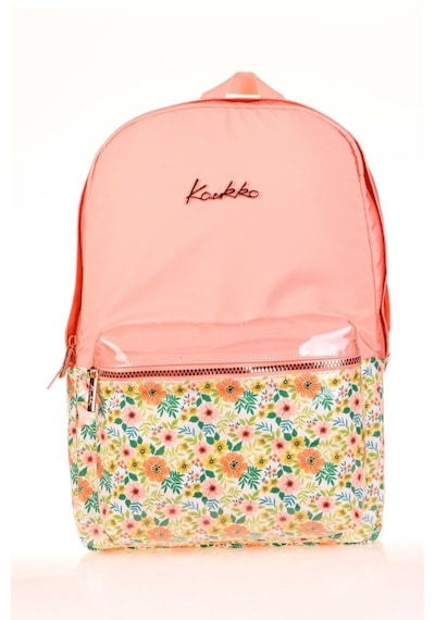 Kaukko Soft Floral Sırt Çantası Salmon K1734