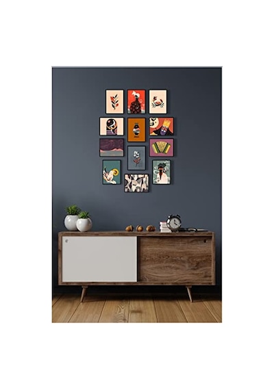 Çerçevesiz Tablo Seti, 12 Parça Mdf Baskı İle Modern Dekorasyon