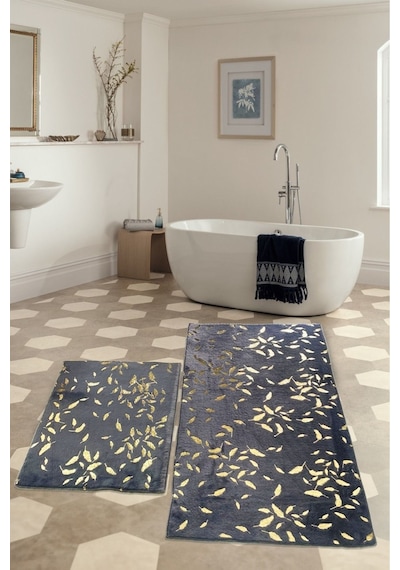 Yaprak Antrasit Tavşan 2li Altın Varaklı Kumaş Soft Gold Peluş Ba Antrasit