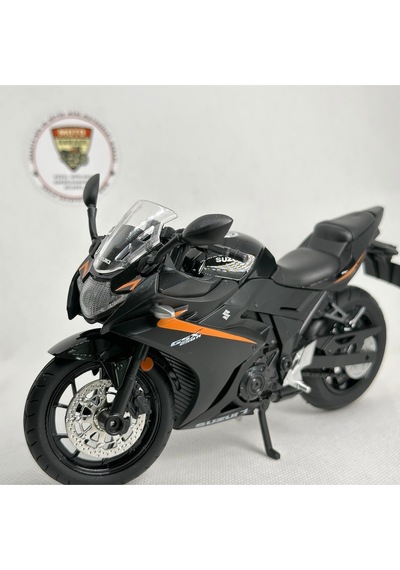 Suzuki Gsx250r 1:12 Sesli Işıklı Diecast Motosiklet Modeli - Siyah Turuncu