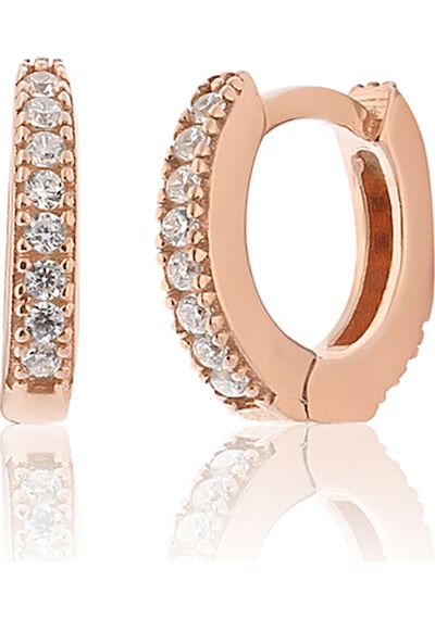 Zanaatsilver 925 Ayar Gümüş Rose 10 MM Halka 1 - 3 Yaş Arası Bebek Küpesi