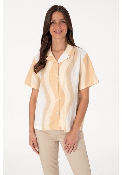 U.s. Polo Assn. Kadın Camel Gömlek Kısa Kollu 50305878-vr015 CAMEL