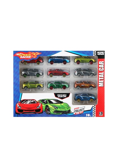 10lu Speed Racer Metal Araba 10 Adet Metal Yarış Arabası Karışık Renkler Ve Modeller