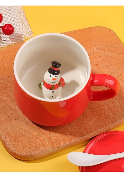 Mukko Home 3d Sevimli Kırmızı Başlıklı Kardan Adam Biblolu Porselen Kupa - 350ml Eğlenceli Ve Şık,kırmızı Beyaz - Çok Renkli Mukko Home 3d Sevimli Kırmızı Başlıklı Kardan Adam Biblolu Porselen Kupa - 350ml Eğlenceli Ve Şık,kırmızı Beyaz - Çok Renkli