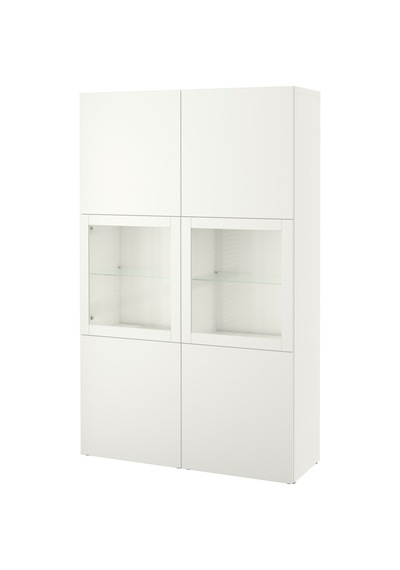Dolap Kombinasyonu, Beyaz-şeffaf Cam, 120x40x192 Cm, Lappvıken/sındvık Beyaz Dolap Kombinasyonu, Beyaz-şeffaf Cam, 120x40x192 Cm, Lappvıken/sındvık Beyaz