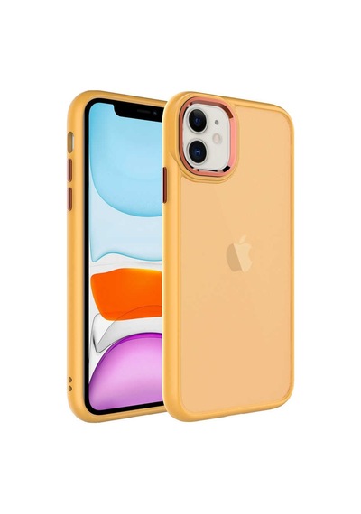 Zeyline Apple Uyumlu iPhone 11 Buzlu Sert Pc Zore May Kapak-turuncu