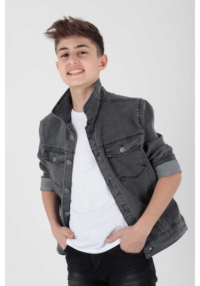 Ahengim Erkek Çocuk Jean Ceket Günlük Modaya Uygun Ak22145123 001