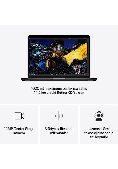 Apple MacBook Pro MX2H3TU/A Apple M4 Pro 12C CPU 16C GPU 24 GB 512 GB SSD 14.2" MacOS Dizüstü Bilgisayar