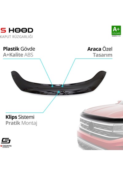 S-dizayn Dacia Lodgy Abs Plastik Kaput Rüzgarlığı 2012 Üzeri A+kalite