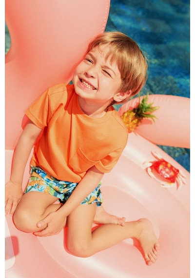 Defacto Erkek Bebek Desenli Micro Deniz Şortu E3518a525smgn240 Yeşil