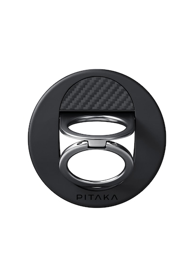 Pitaka 600d Aramid Fiber Black-grey Twill Magez Grip 3 Magnetik Ring Stand Telefon Tutucu Siyah-gri