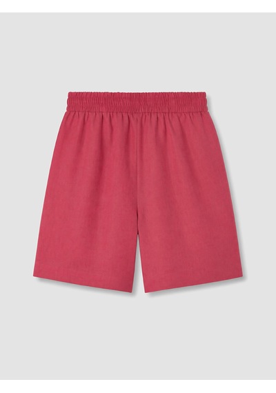 Lcw Comfort Fuşya Beli Lastikli %100 Keten Kadın Şort